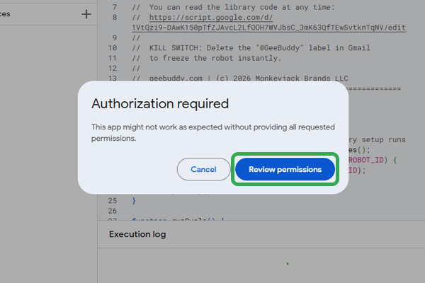Authorization required popup